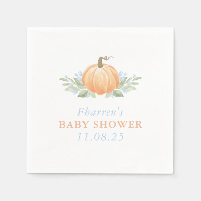 Fall Baby Shower Napkins | Kürbis Serviette (Vorderseite)