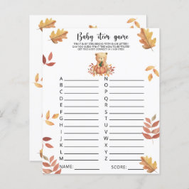 Fall Bär - Baby Item Game. Baby Shower Game