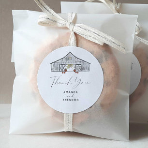 Fall Barn Pumpkins Hochzeit Vielen Dank Runder Aufkleber