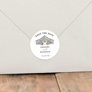 Fall Barn Pumpkins Save the Date Runder Aufkleber