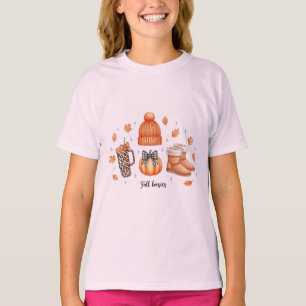 Fall Basics Cosy Autumn Ästhetische Pumpkin Leopar T-Shirt