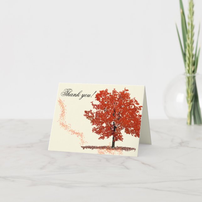 Fall-Baum danken Ihnen Dankeskarte (Vorderseite)