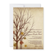 Fall-Baum-Silhouette-Herbst-Hochzeits-Einladungen