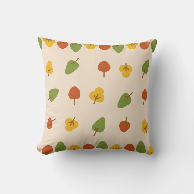 Fall Bäume Muster Fall Square Pillow Kissen (Vorderseite)