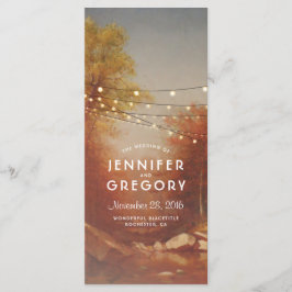 Fall Bäume Rustikale Hochzeitsprogramme Programm