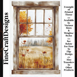 Fall Bäume & Wildblumen Thru-Fenster AN3 Decoupage Seidenpapier