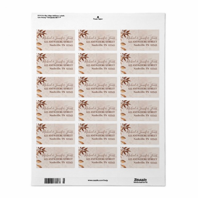 Fall Beauty Return Address Label Adressaufkleber (Vorne)