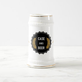 Fall Beer White und Gold German 22oz Stein Bierglas