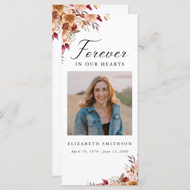 Fall Beerdigung für immer in unserem Herzgedicht G (Vorne/Hinten)