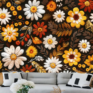 Fall bestickt florales Muster Tapete