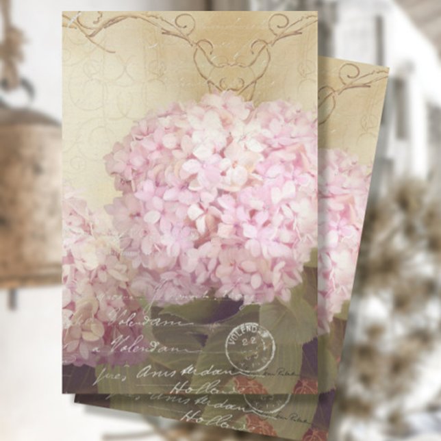 Fall Bird Floral Pink Hydrangea Ephemera Decoupage Seidenpapier (Von Creator hochgeladen)