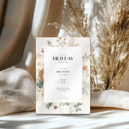 Fall Birthday Invitation Flowers for Women Einladung