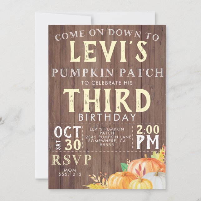 FALL BIRTHDAY INVITE EINLADUNG (Vorderseite)
