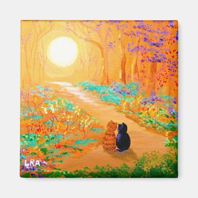 Fall Black Cats Creationarts Magnet -> Herbst Schw (Vorne)