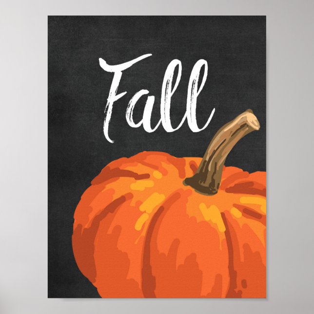 Fall - Blackboard-Erntedank Pumpkin Poster (Vorne)