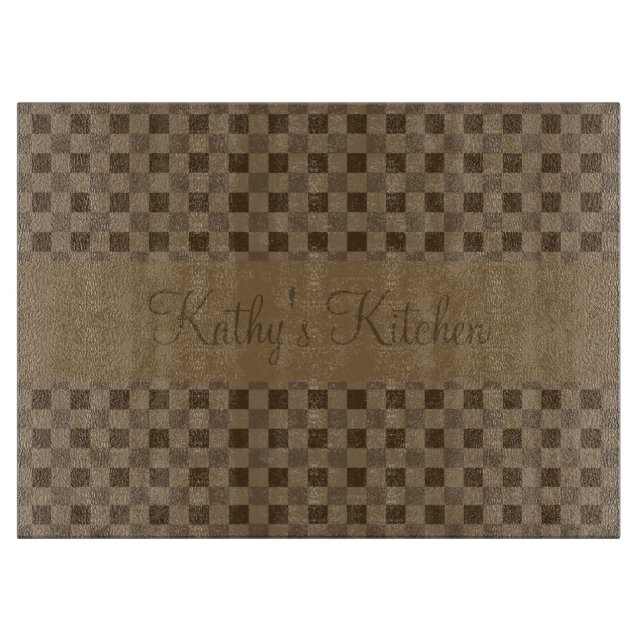 Fall-Blatt-Brown-Quadrate Schneidebrett (Vorderseite)