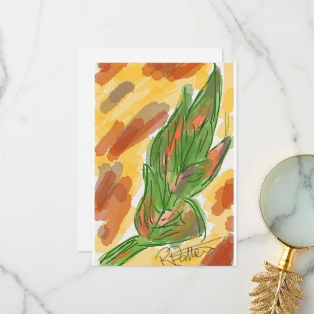 Fall Blatt Dankeschön Karte (Vorderseite/Rückseite Beispiel)