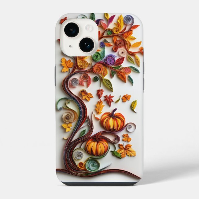 Fall | Blätter und Pumpkins iPhone Hülle (Rückseite)