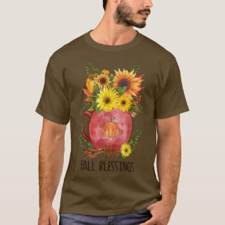 Fall Blessings Pumpkin Sunflower Vintage Autumn Fa T-Shirt