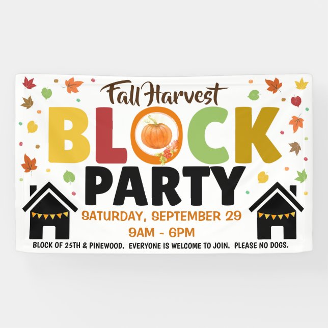 Fall-Block-Party-Banner Banner (Horizontal)