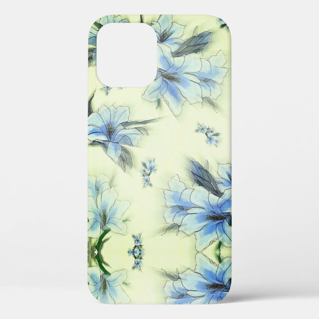 Fall Blue Blumendesign Case-Mate iPhone Hülle (Rückseite)