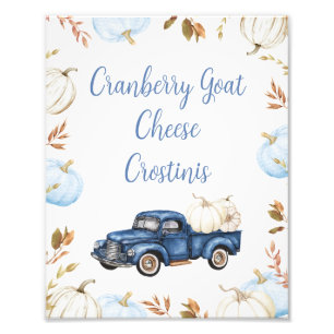 Fall Blue Boys Pumpkin Truck Baby Duschzeichen Fotodruck