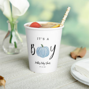Fall Blue Pumpkin Es ist eine Baby-Dusche Pappbecher