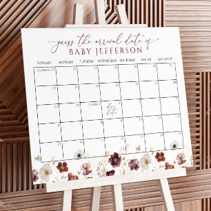 Fall Blume Baby Showrate Terminkalender Poster