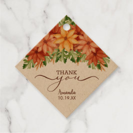 Fall Blume Brautparty Danke Geschenkanhänger