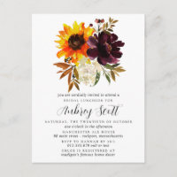 Fall Blume Bridal Luncheon Einladung
