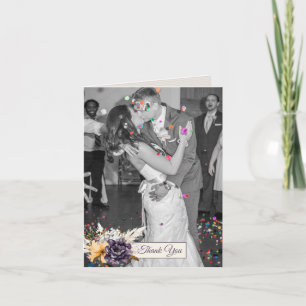 Fall Blume Hochzeit Foto Vielen Dank Dankeskarte