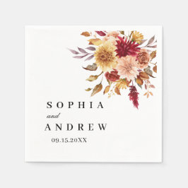 Fall Blume Hochzeit Napkins Serviette