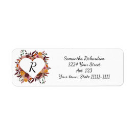 Fall-Blume Hochzeit von weißen Rücksendeadressen-A