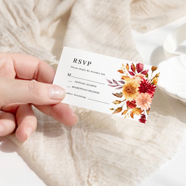 Fall-Blume-Hochzeitkarte für RSVP Begleitkarte (Von Creator hochgeladen)