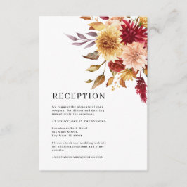 Fall-Blume Hochzeitsempfang Begleitkarte