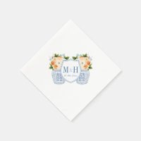 Fall Blume Monogram Chinoiserie Wedding Party