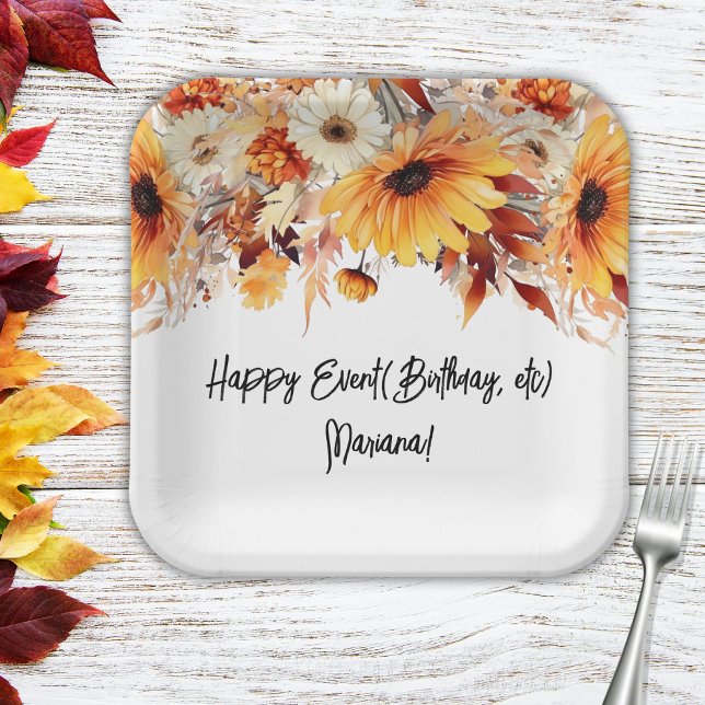 Fall-Blume-Party Pappteller (Von Creator hochgeladen)