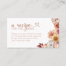 Fall-Blume Rezept-Anfrage Brautparty Visitenkarte