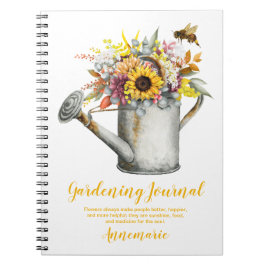 Fall Blume Rustikales Wasser kann Gartenjournal Notizblock