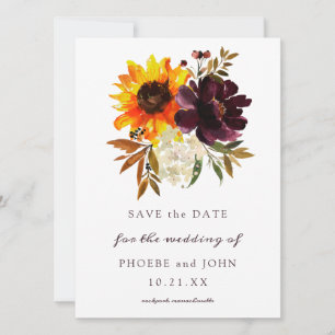 Fall-Blume Save the Date Hochzeit