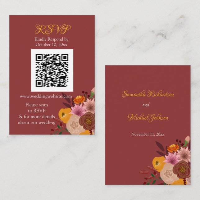 Fall-Blume-UAWG mit QR-Code-Verschlüsselungskarte Begleitkarte (Vorne/Hinten)