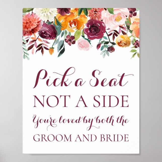 Fall Blume Wählen Sie einen Platz kein Seitenzeich Poster (Vorne)