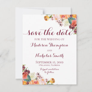 Fall-Blume, welche Save the Date die Karte, orange