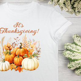 Fall Blume White Pumpkin Erntedank Geschenk T-Shirt