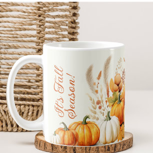 Fall Blume White Pumpkin Erntedankfest Abendessen Kaffeetasse