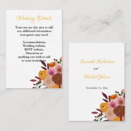 Fall-Blume - White Wedding Details - Eintrittskart Begleitkarte