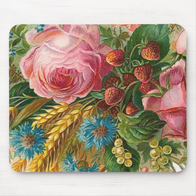 "Fall-Blumen-Ernte" Vintag Mousepad (Vorne)