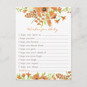 Fall-BlumenBabyparty-Wünsche für Baby Einladungspostkarte