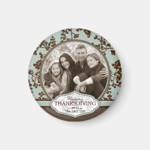 Fall-Blumenstämme im Vintagen Blau und in Brown Magnet