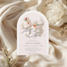 Fall Blumenweißer Bow Fall in Liebe Babydusche Einladung